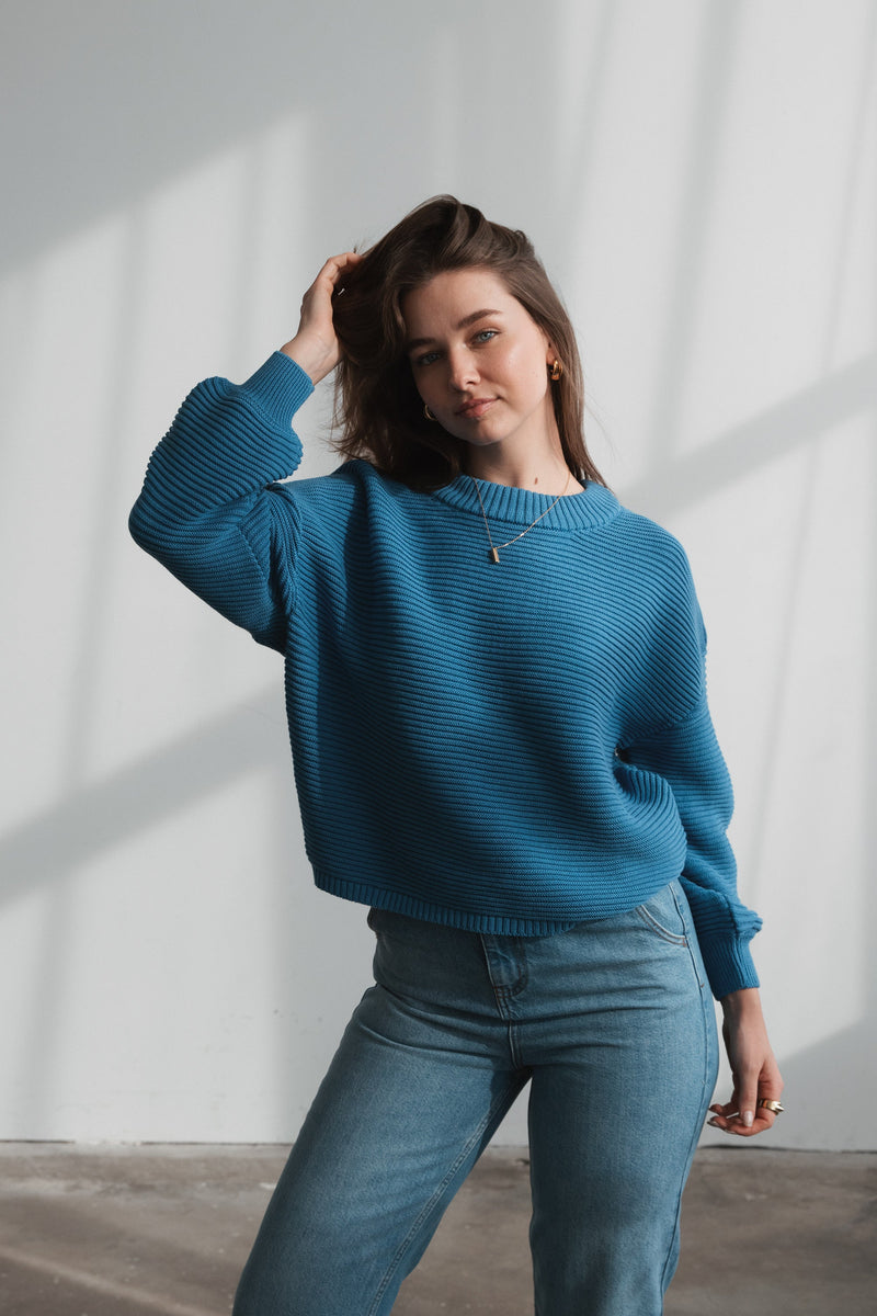 Strickpullover Blau SAILOR