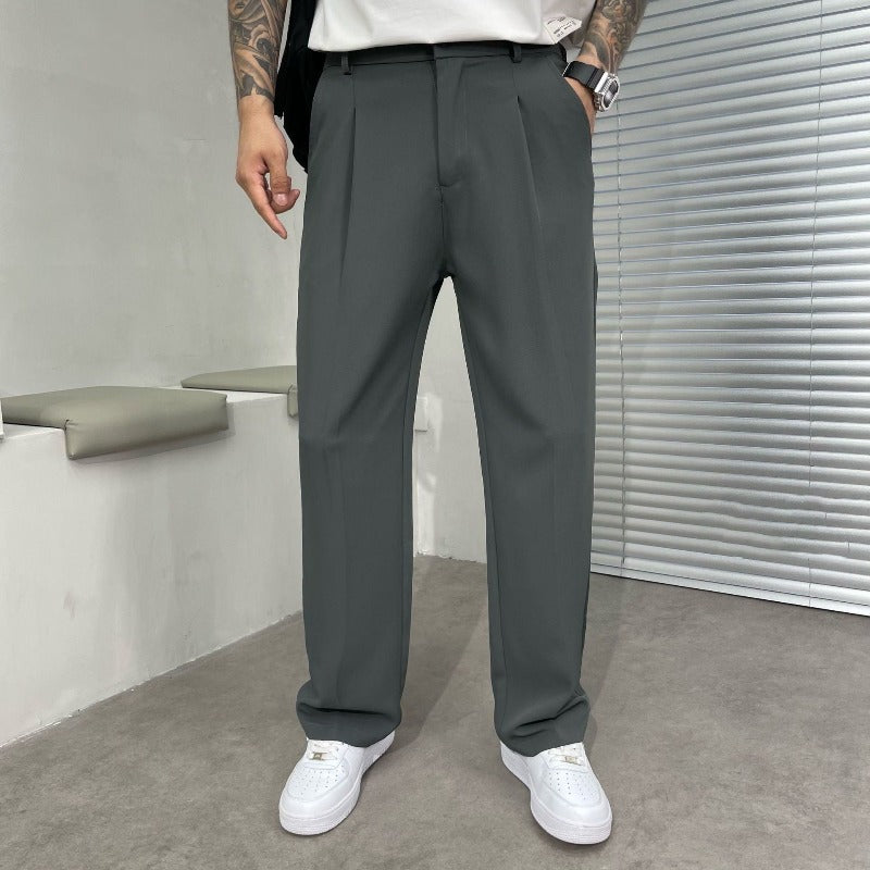 Edgar - Gerade Geschnittene Hosen für Herren  Grau