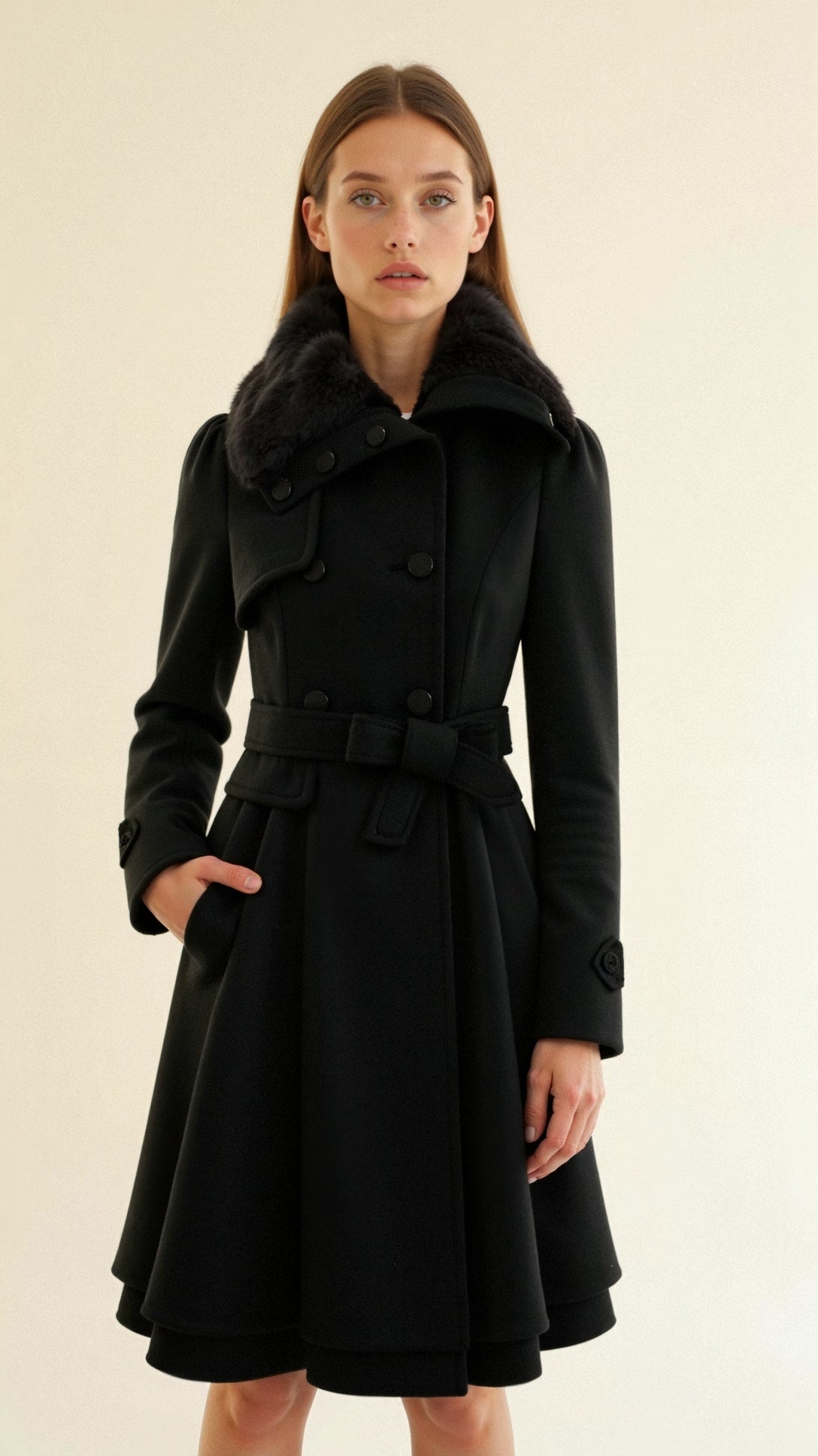 Raina - Damen Winter Mantel Kunstfell Warm
