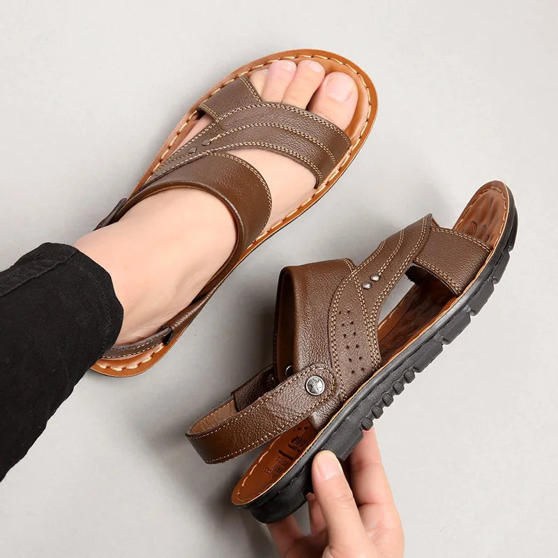 Eiden - Bequeme Herren Leder Sandalen für entspannte Tage Braun 2