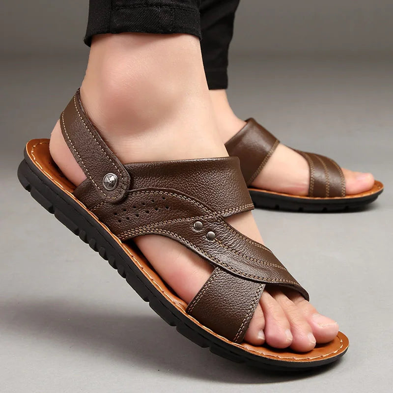 Eiden - Bequeme Herren Leder Sandalen für entspannte Tage Braun 3