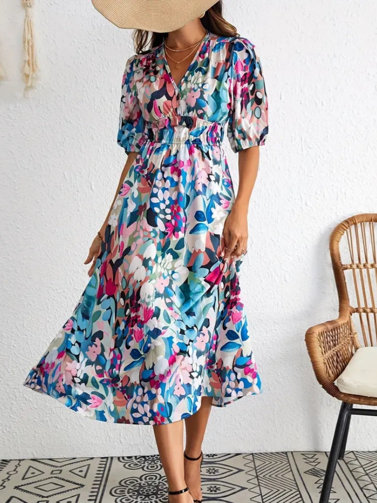 Elenora - Elegantes und Bequemes Sommerkleid Mehrfarbig