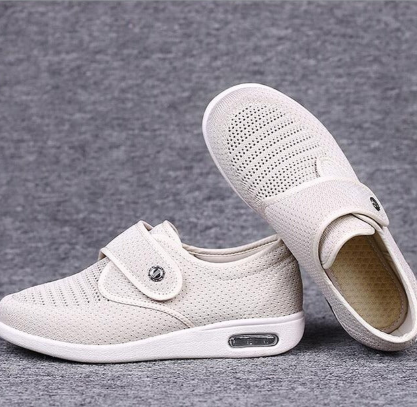 Elissa – Damen Slip-On Sommerschuhe mit Riemen Hellbraun