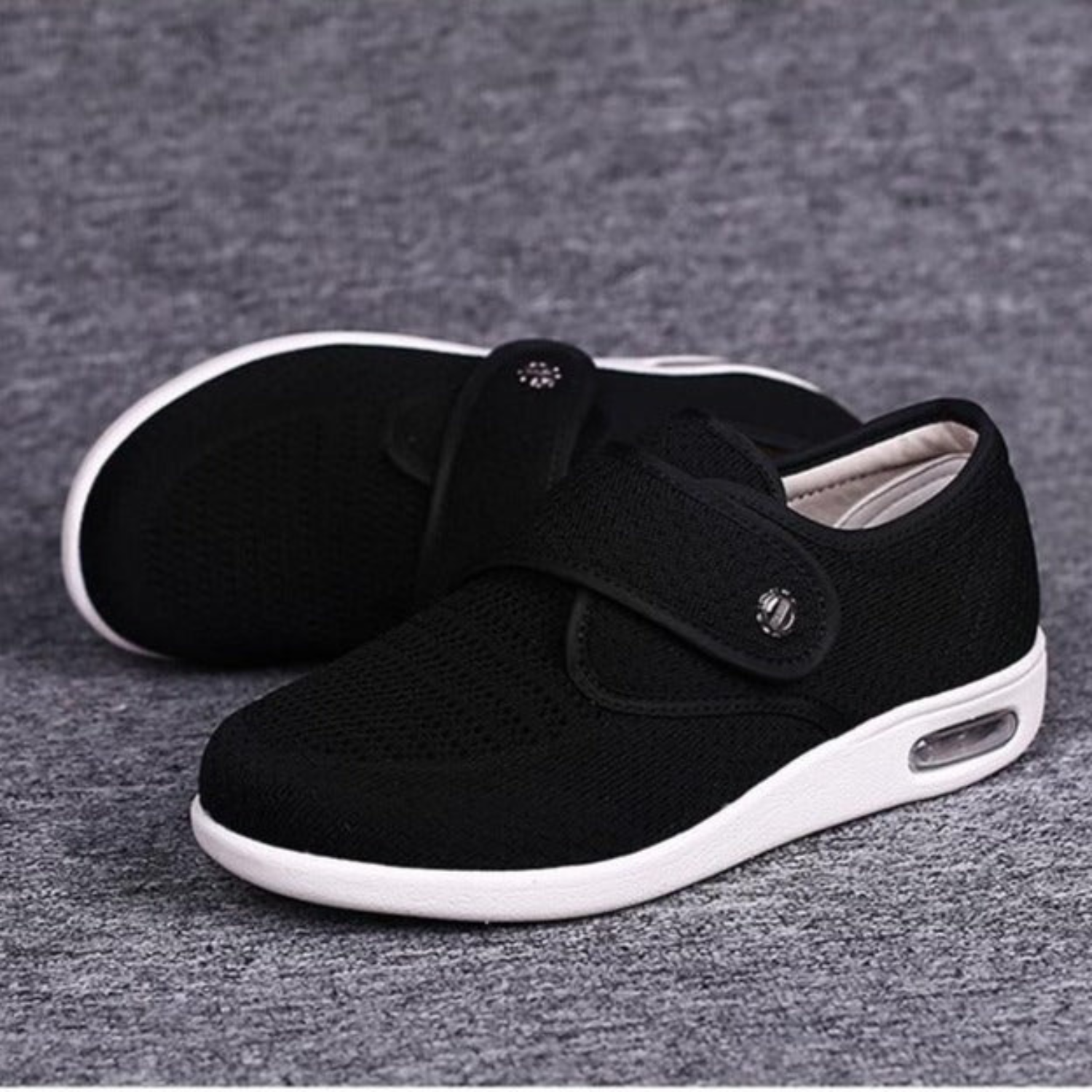 Elissa – Damen Slip-On Sommerschuhe mit Riemen Schwarz