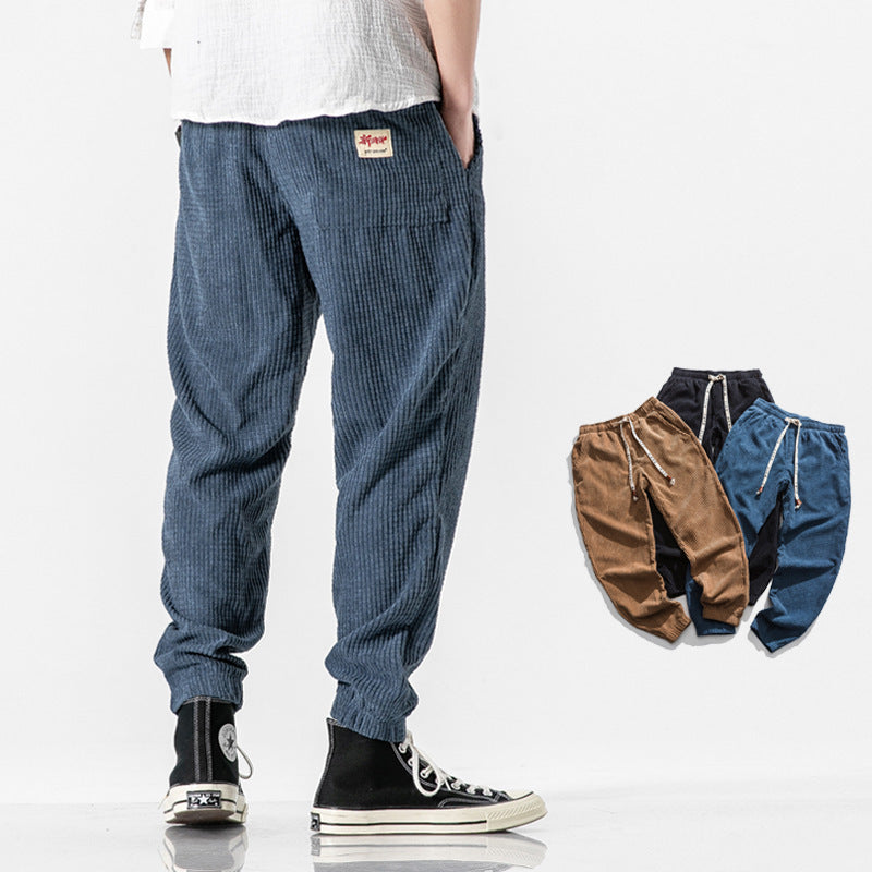 Elmedin – Herren Cordhose im Jogger-Stil mit Komfort Denim Blau