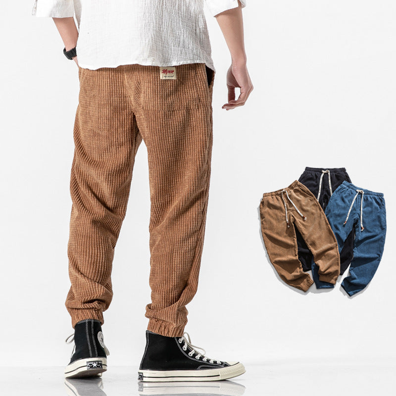 Elmedin – Herren Cordhose im Jogger-Stil mit Komfort Khaki