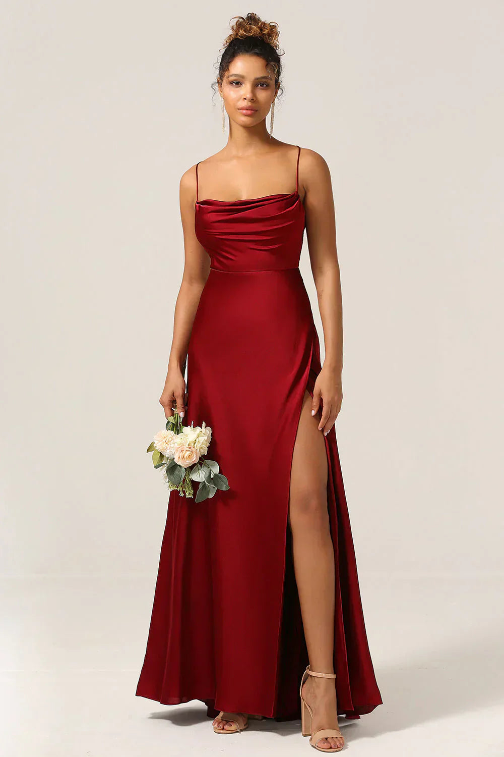 Emilie – Ärmelloses Sommer-Maxikleid mit Beinschlitz Rot