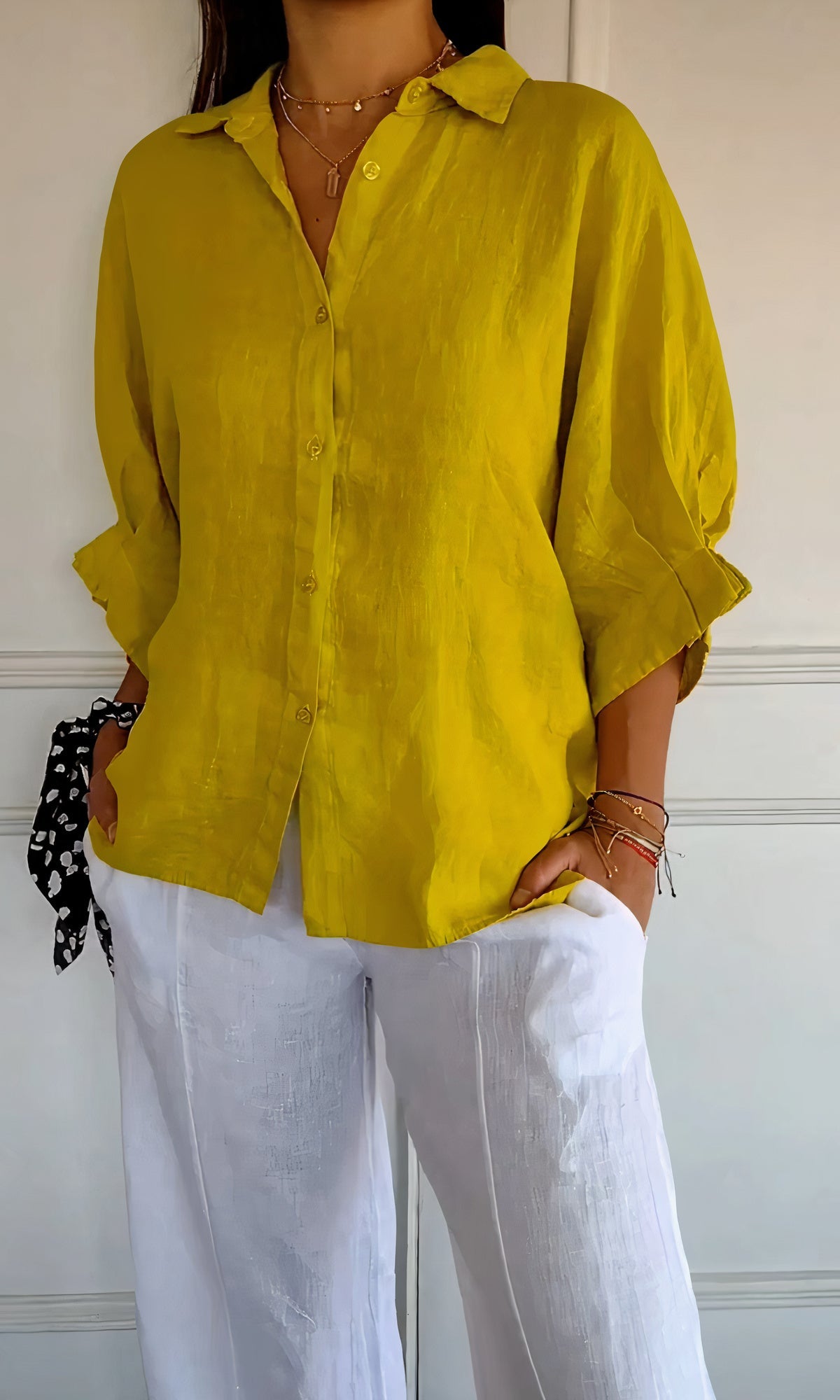 Emina - Elegante Sommerbluse Gelb