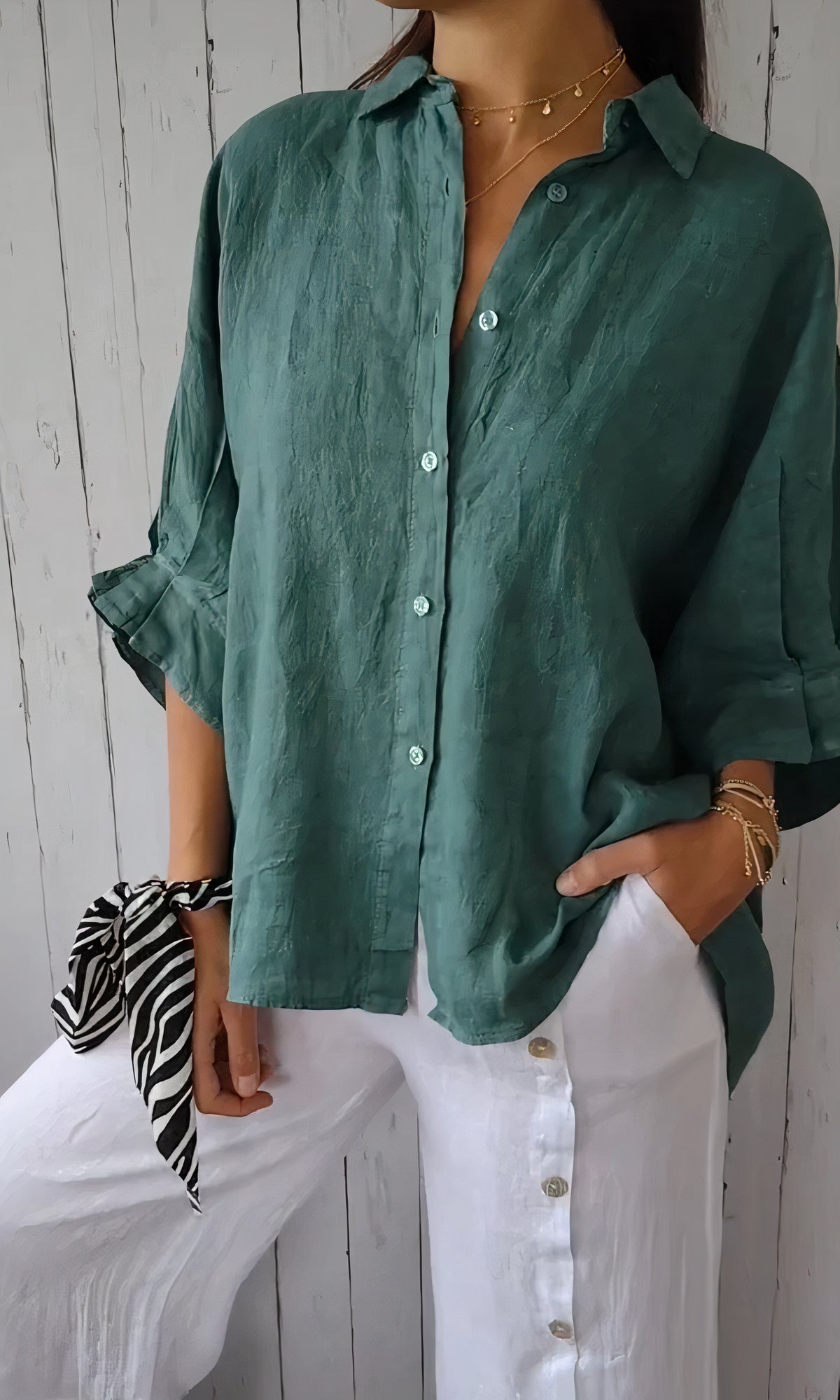 Emina - Elegante Sommerbluse Gun
