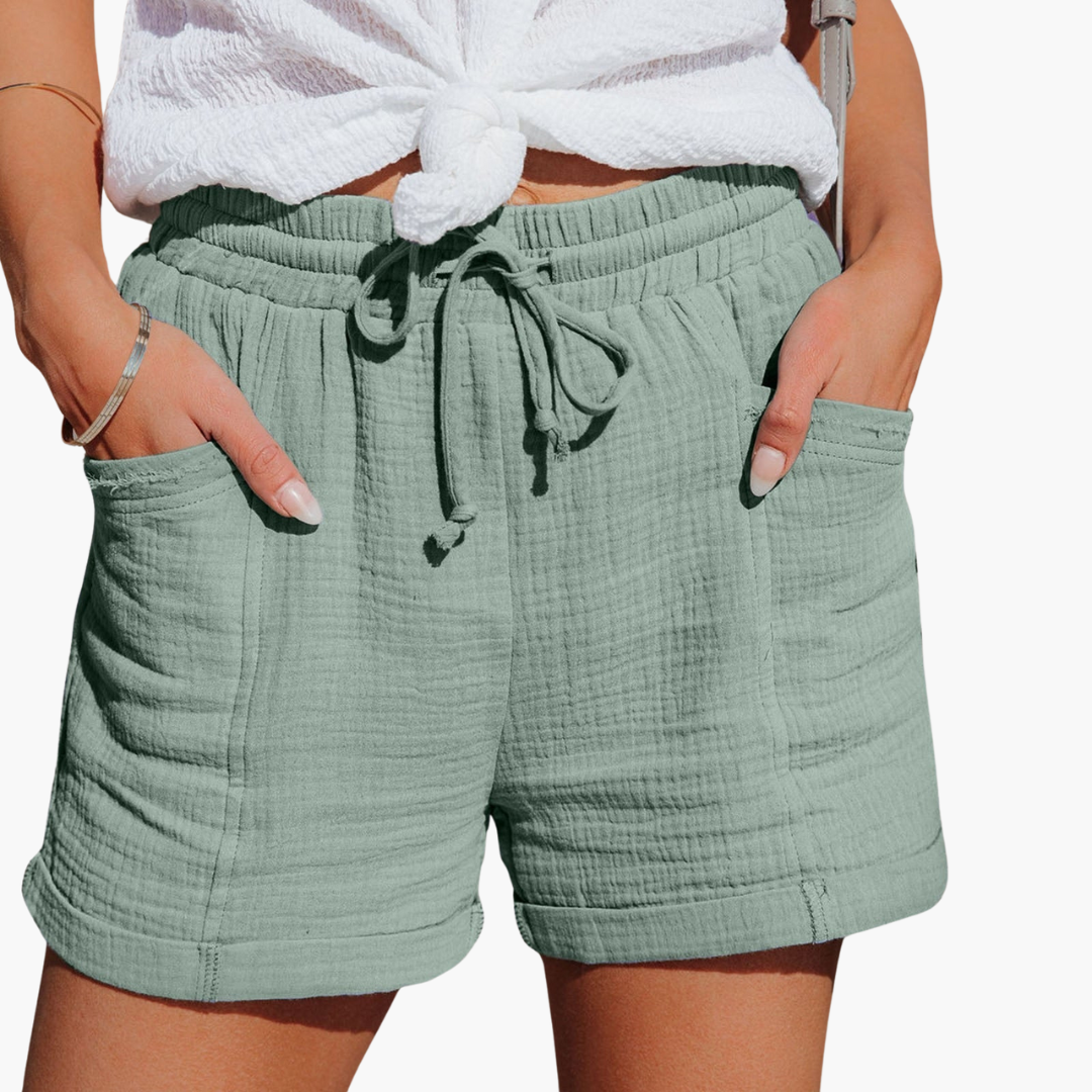 Enrica – Baumwoll Sommer Shorts für Damen Grün