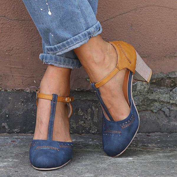 Enya - Schöne Plateu-Schuhe mit hohem Absatz für Damen Blau