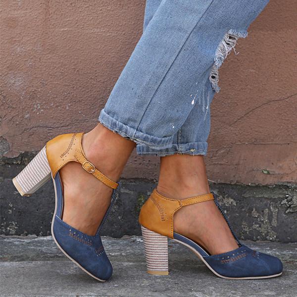Enya - Schöne Plateu-Schuhe mit hohem Absatz für Damen Blau 1
