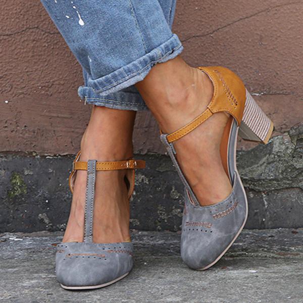 Enya - Schöne Plateu-Schuhe mit hohem Absatz für Damen Grau
