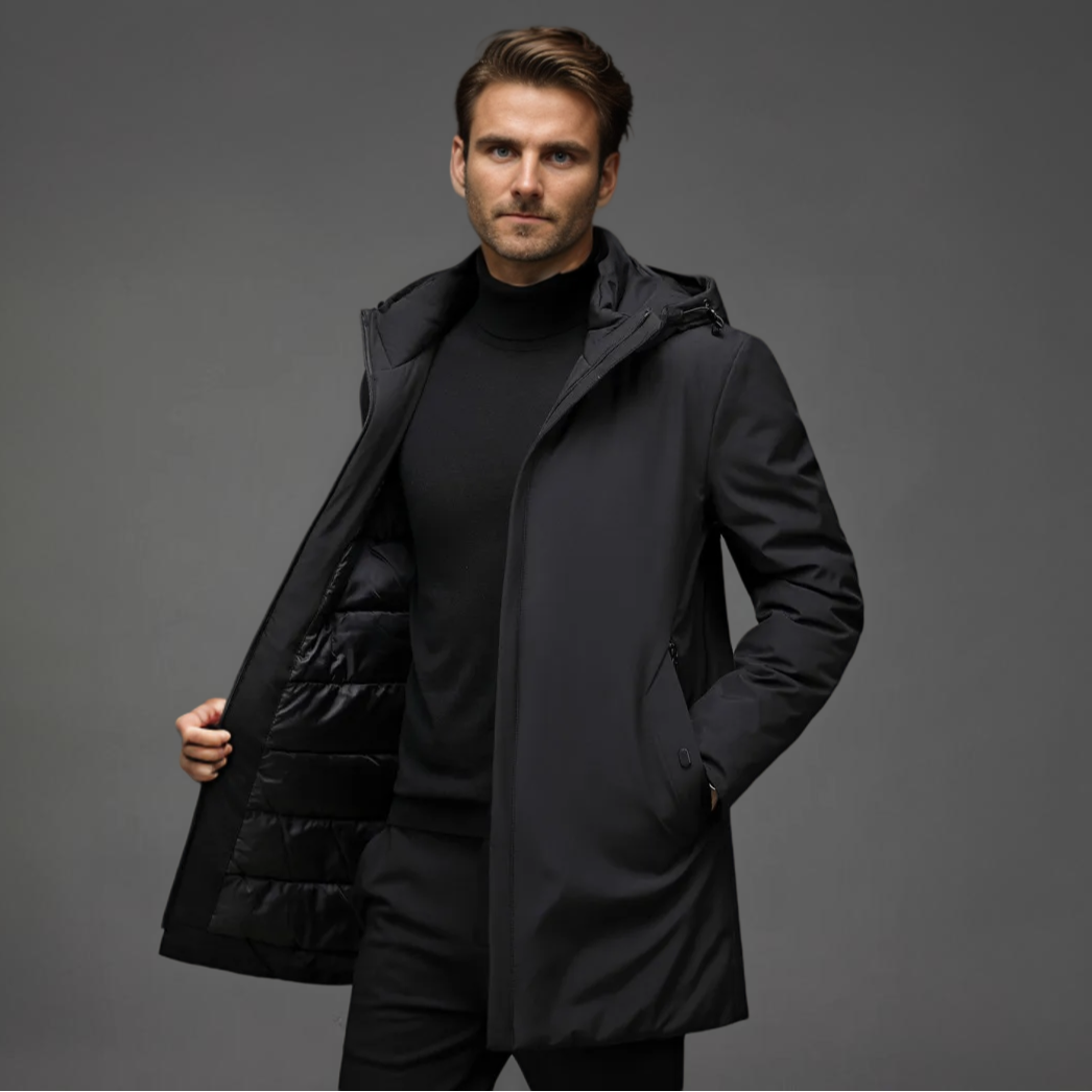   Erik - Winterparka Mantel Warm Wasserdicht Modern Schwarz