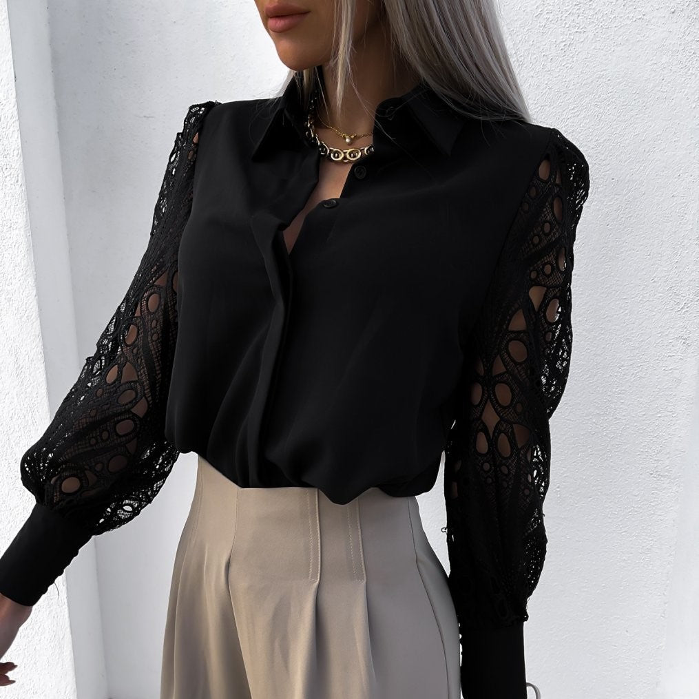 Erna - Stylische Freizeitbluse für Damen Schwarz