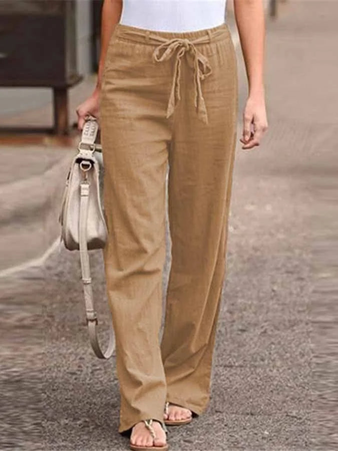 Esther - Sommerliche Leinenhosen für Damen Hellbraun