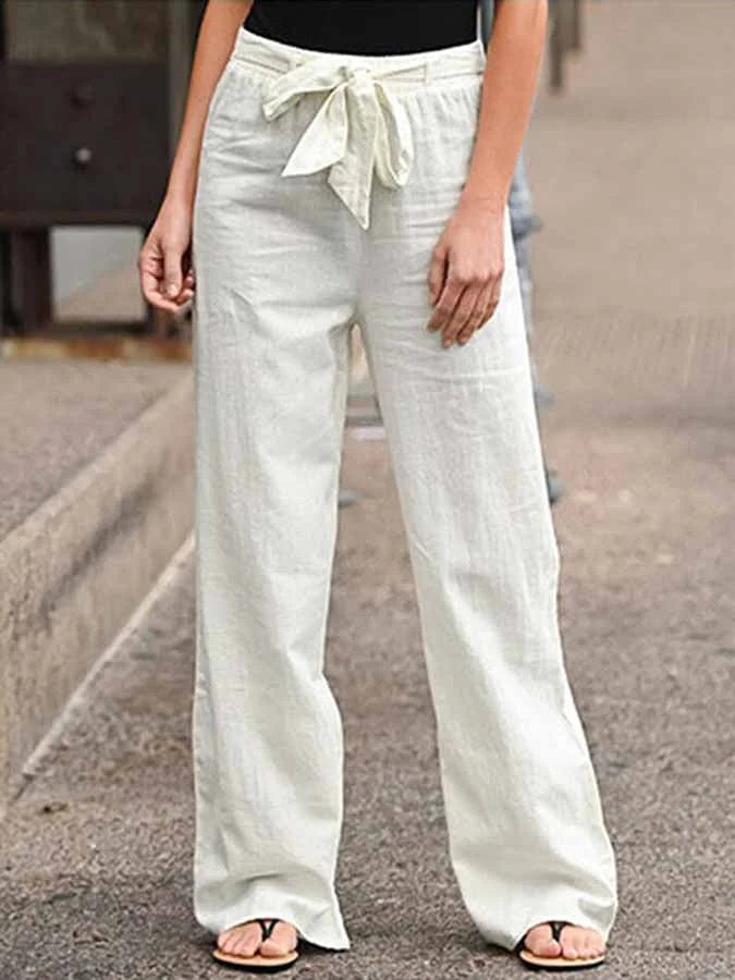 Esther - Sommerliche Leinenhosen für Damen Weiß