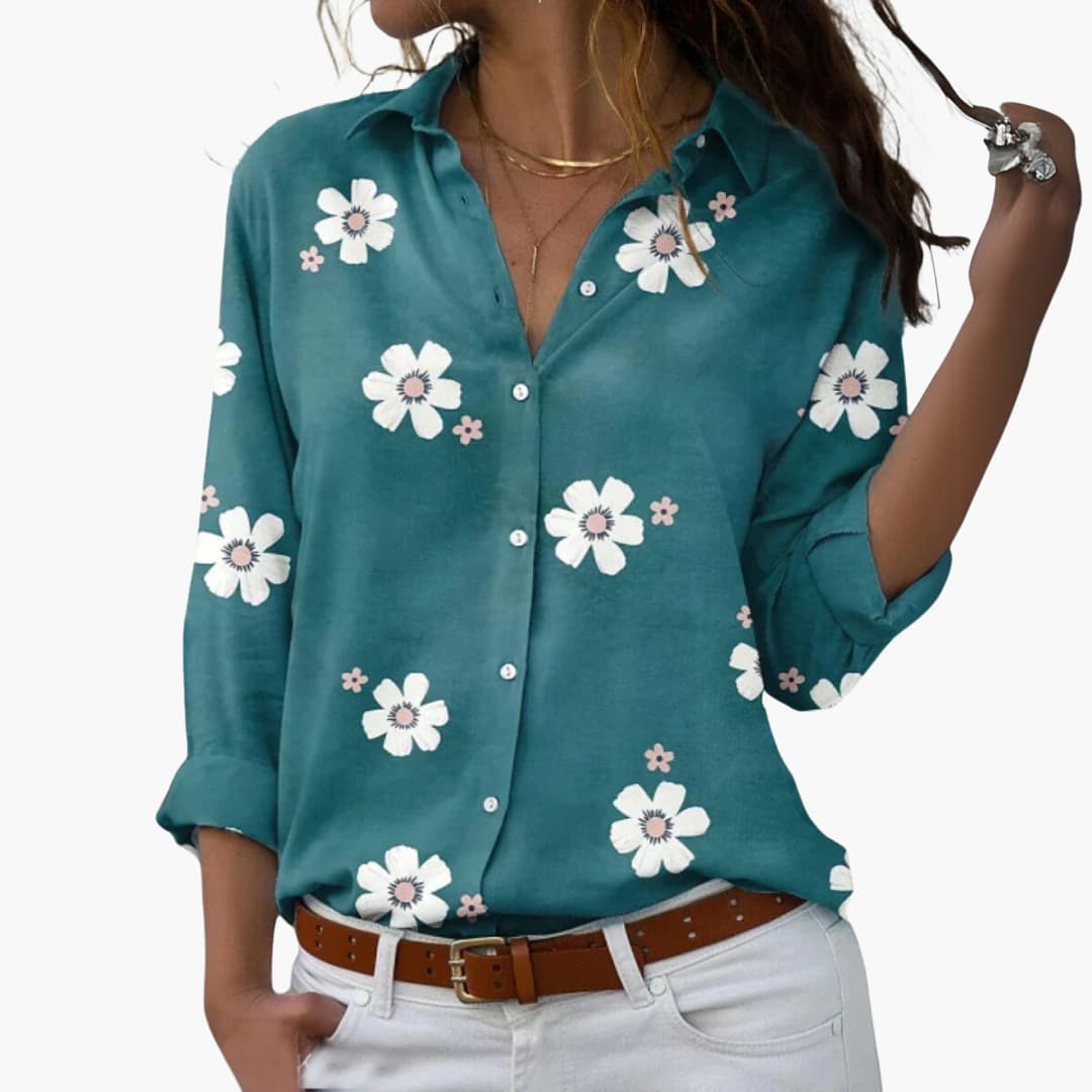 Felina - Florale Bluse mit elegantem Blumenmuster Grün