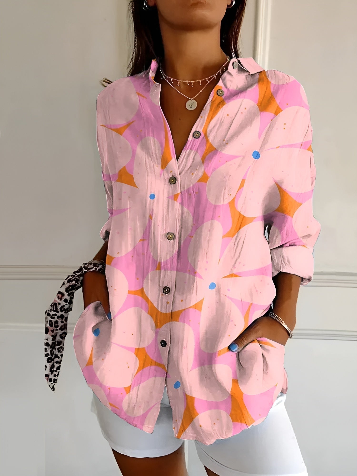 Felina - Stilvolles Button Down Hemd Für Damen Rose