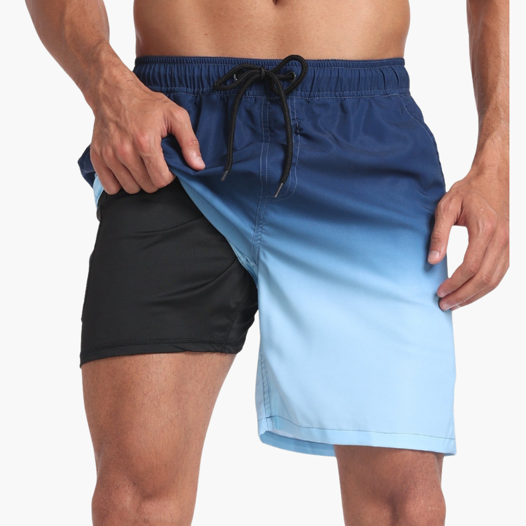 Finjas - Herren Stretch-Shorts mit Innenslip Blau