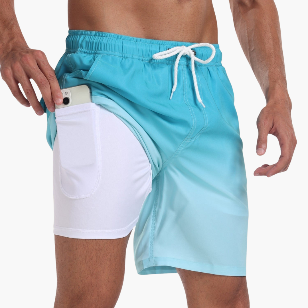 Finjas - Herren Stretch-Shorts mit Innenslip Hellblau