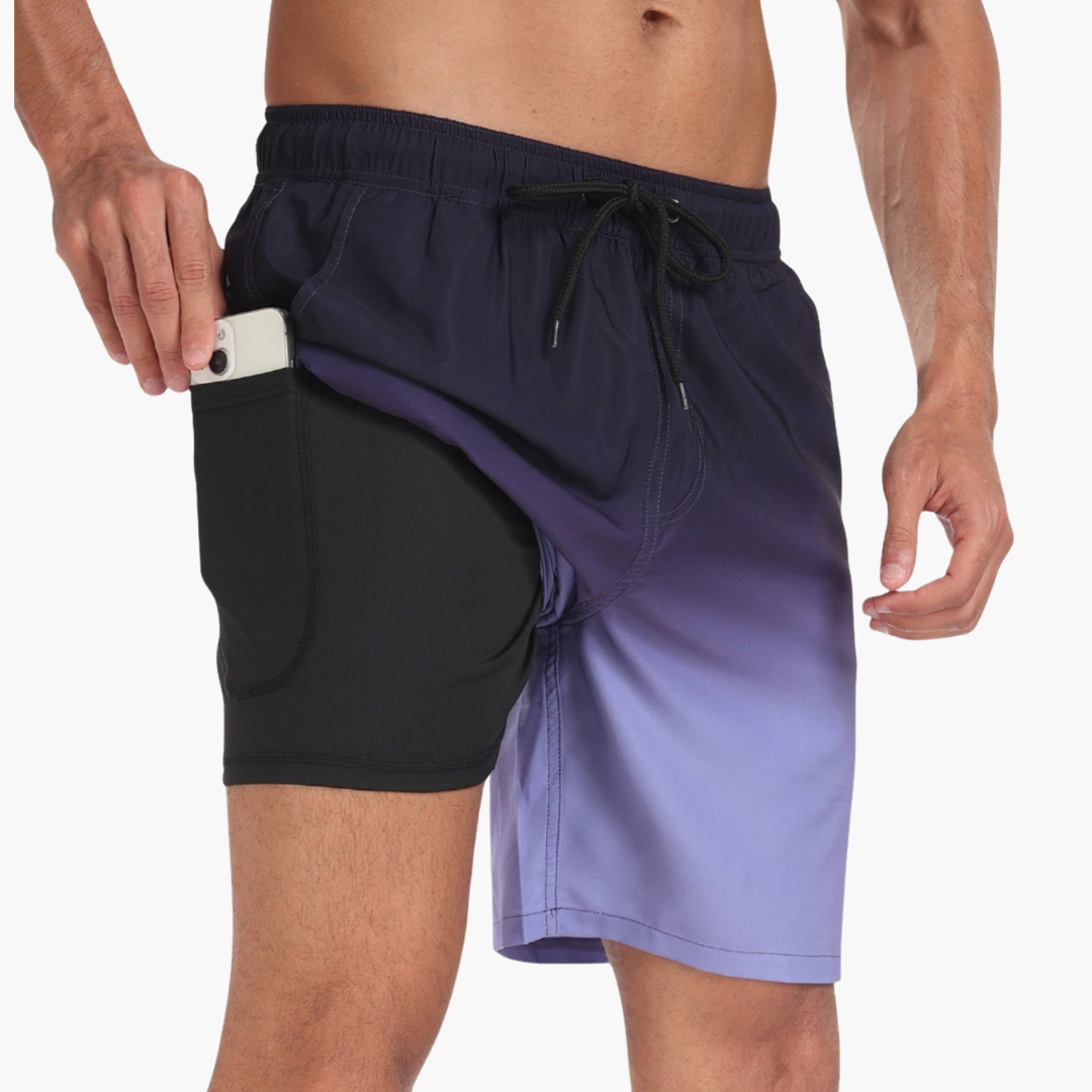 Finjas - Herren Stretch-Shorts mit Innenslip Lila
