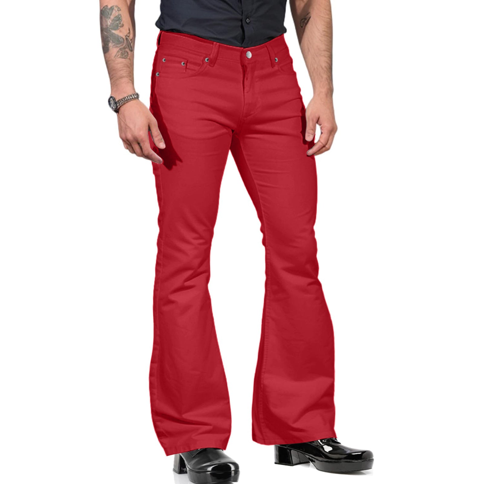 Fitz – Freizeit-Herrenbellbottom-Hose Red