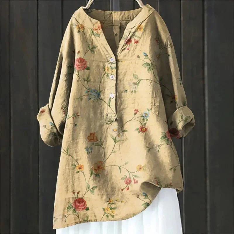 Fleur - Schicke Bluse mit floralen Akzenten Gelb