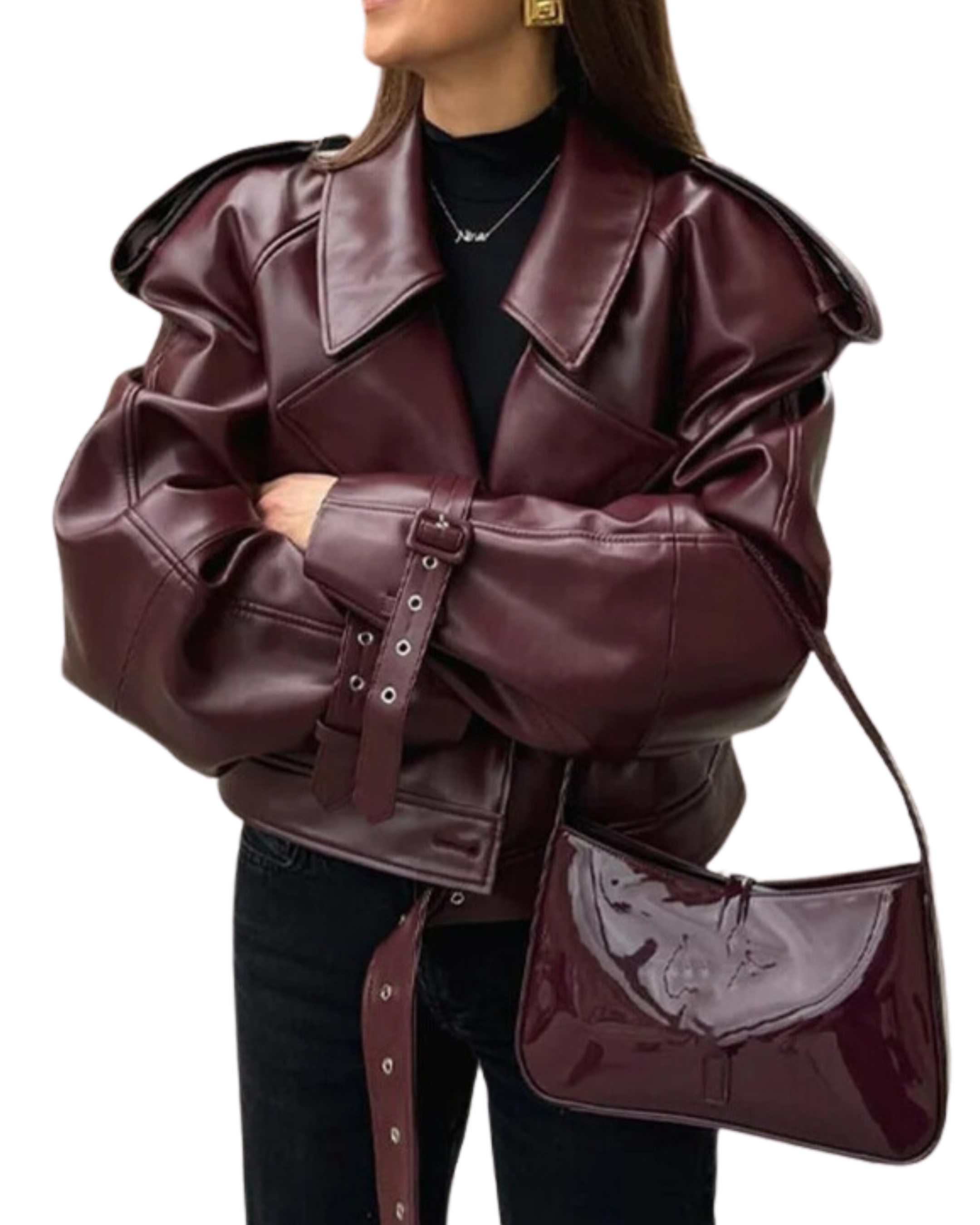 Mila - Luxuriöse rote Herbstjacke aus Leder