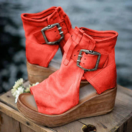Fränzi - Sandalen Im Boho Stil Für Damen Rot