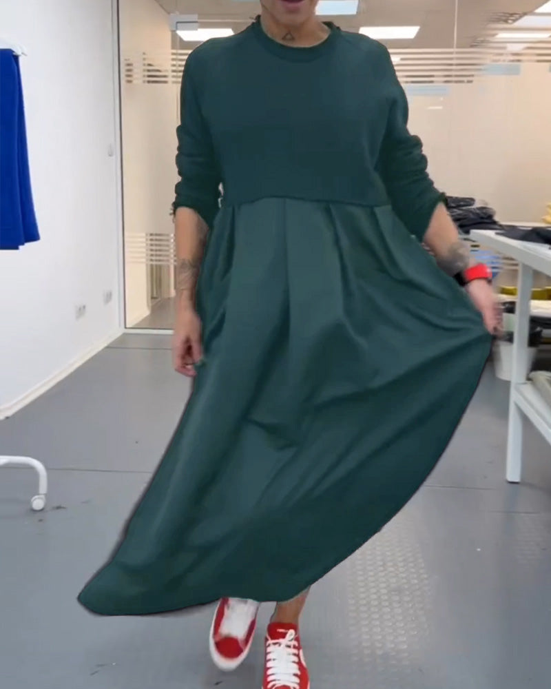 Franka-Maxikleid in Uni-Farbe Freizeitkleid Grün