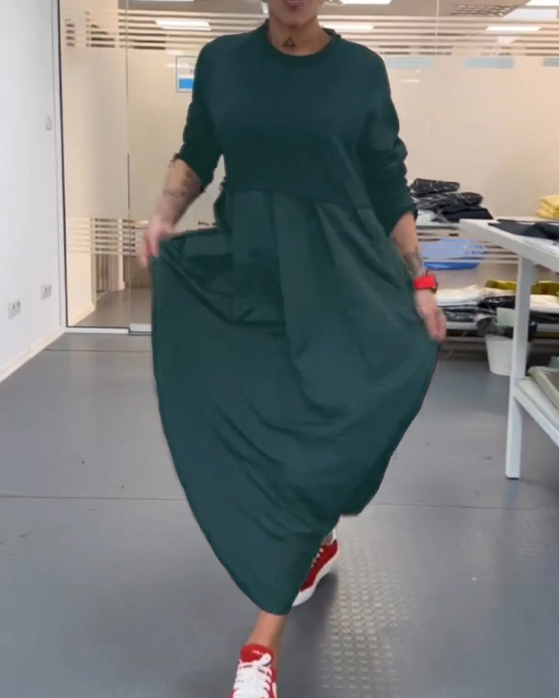 Franka-Maxikleid in Uni-Farbe Freizeitkleid Grün 1