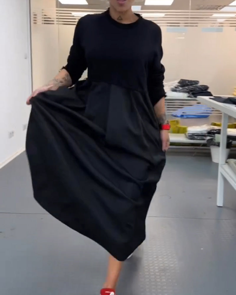 Franka-Maxikleid in Uni-Farbe Freizeitkleid Schwarz 1