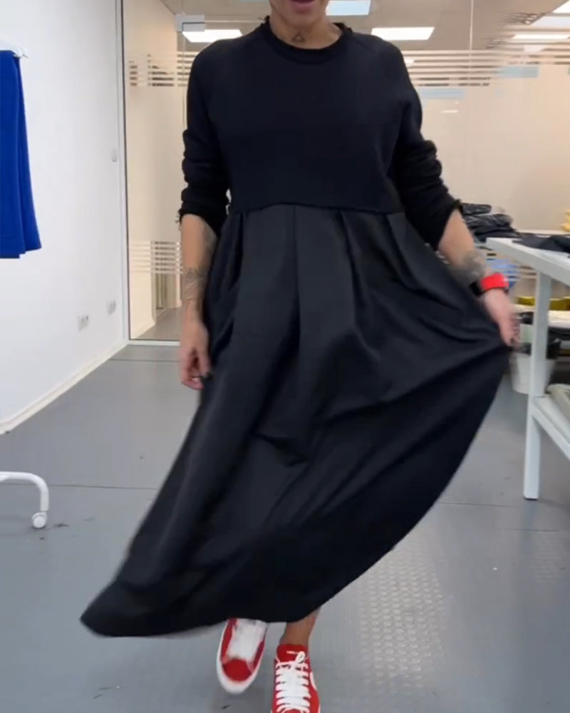 Franka-Maxikleid in Uni-Farbe Freizeitkleid Schwarz 2