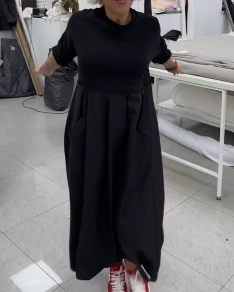 Franka-Maxikleid in Uni-Farbe Freizeitkleid Schwarz 4