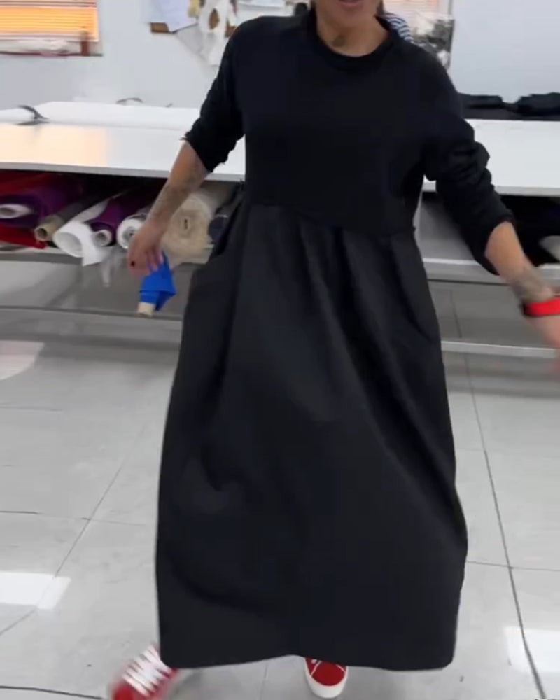 Franka-Maxikleid in Uni-Farbe Freizeitkleid Schwarz 5