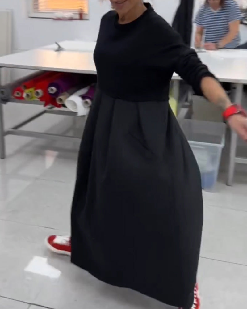 Franka-Maxikleid in Uni-Farbe Freizeitkleid Schwarz 6