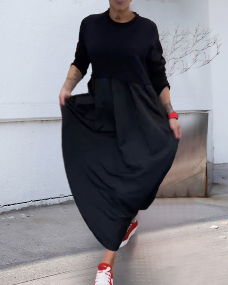 Franka-Maxikleid in Uni-Farbe Freizeitkleid Schwarz 7