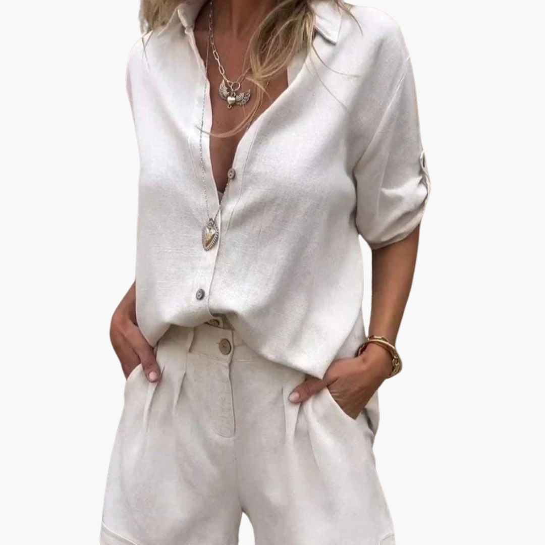 Franziska - Sommer Jumpsuit für Damen Kurz, Bequem & Stylisch Weiß