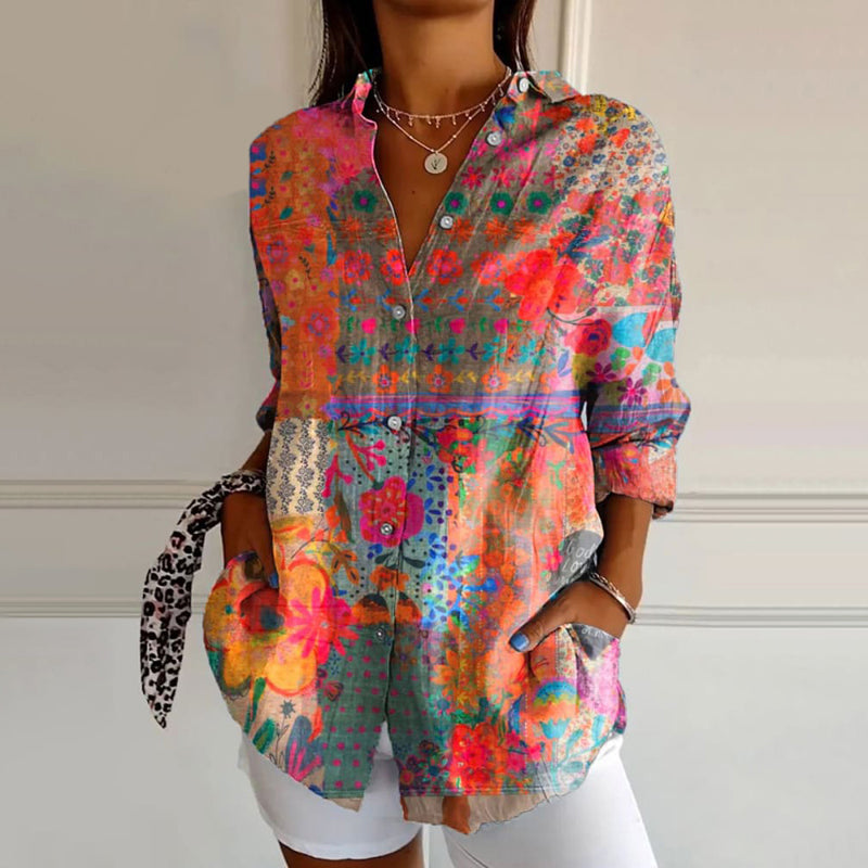 Freda- Classic Garden Print Top