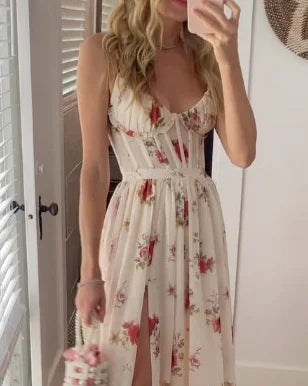  Freda - Sommerkleid Mit Blumendruck Für Damen WeiB 2