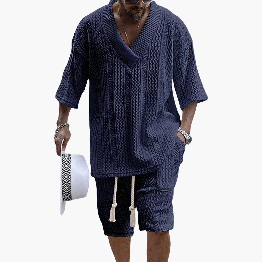 Frithjof - Bequeme Herren Sommer Set Luftig & Stylisch für Heiße Tage Blau