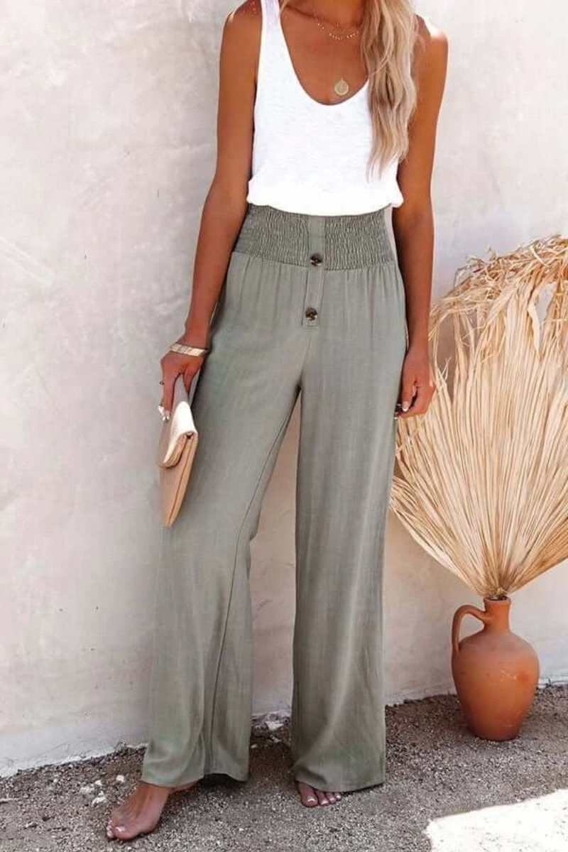 Gerlind - Damen Elegant Weite Hose Grün