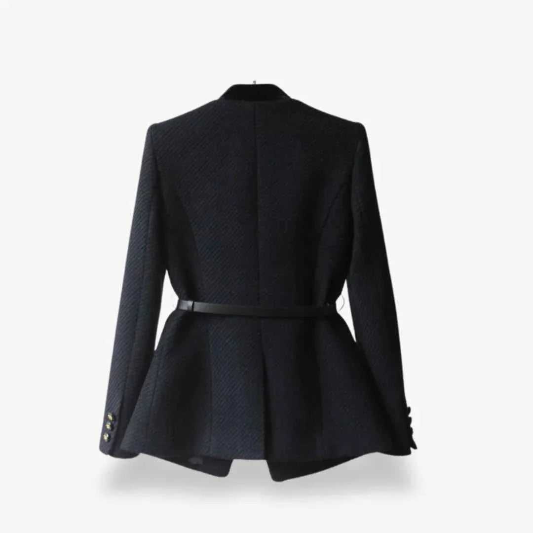 Gertrud - Tweed-Blazer tailliert geschnitten Schwarz