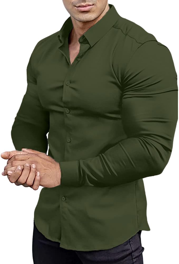 Gideon - Slim-Fit Herrenhemd für Frühling 2025 Grun