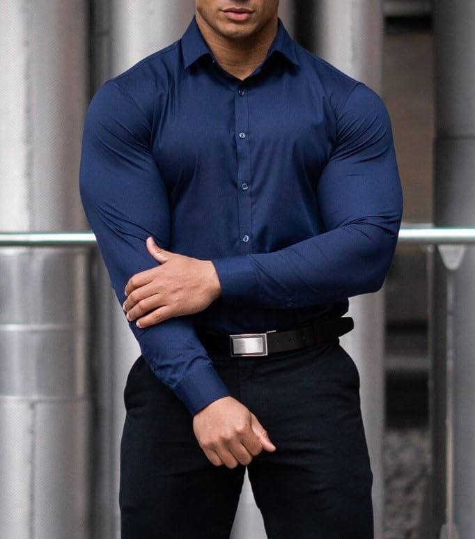 Gideon - Slim-Fit Herrenhemd für Frühling 2025 Navy Blau