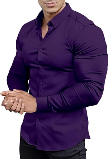 Gideon - Slim-Fit Herrenhemd für Frühling 2025 Navy Lila