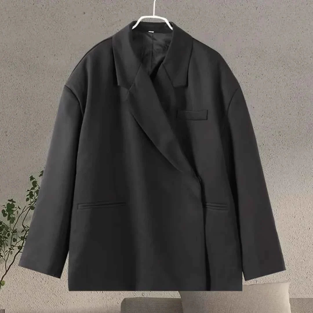 Gisela - Elegante Oversize Blazer Damen Grau