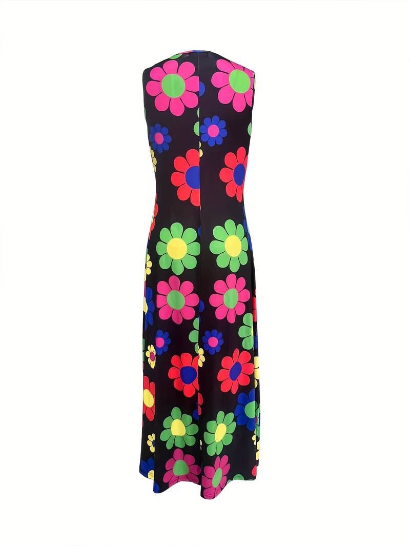 Grace Kleid mit Blumenmuster und gekerbtem Ausschnitt