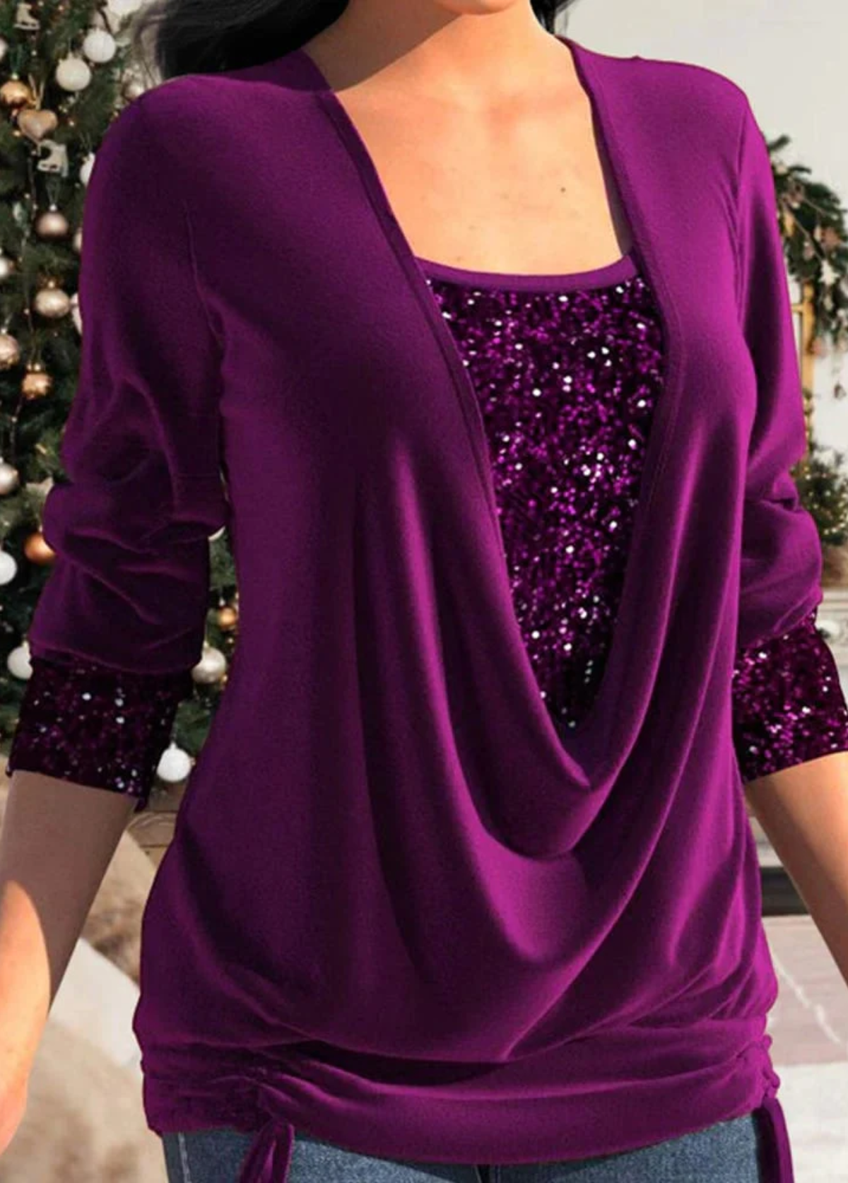 Gratia – Festliches Damen Party-Oberteil Lila